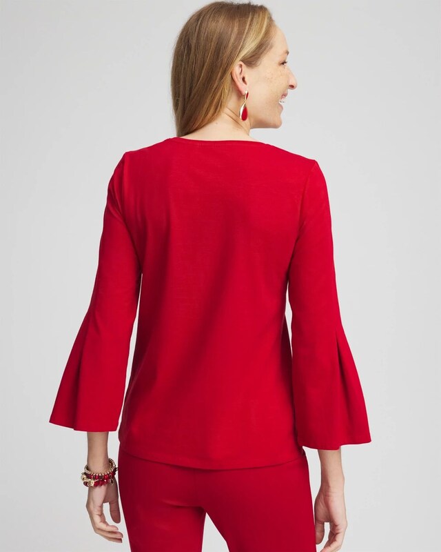 Embellished Flute Sleeve Tee - image 3